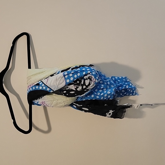 DVF scarf black yellow blue white purple - Picture 10 of 13